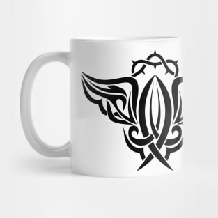 Fish is a sign of Jesus. Tattoo style. Mug